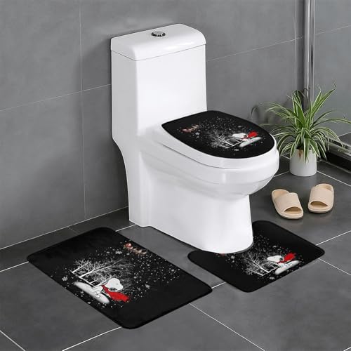 スヌーピー かわいい アニメ 3点セット バスマット トイレマット 便座カバー フタカバー 滑り止め 吸水 人気 漫画 足ふきマット 暖房 ふんわり 洗える 抗菌 防臭