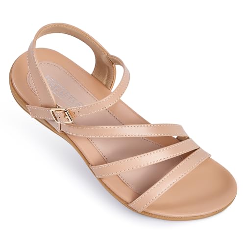 Image of Flat Sandals for Women Dressy - Comfortable Summer Strappy Sandal