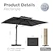 10' X 13' Patio Umbrella Outdoor Large Rectangle Offset Cantilever Umbrellas Double Top Heavy Duty Windproof with 360-degree Rotation for Pool Garden Deck