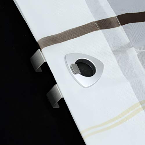 ESLIR Roman Blind with Eyelets Kitchen Roman Curtains Transparent Eyelet Roller Blind Curtains with Wave Print Modern Voile Sand W x H 100 x 140 cm 1 Piece - Image 3