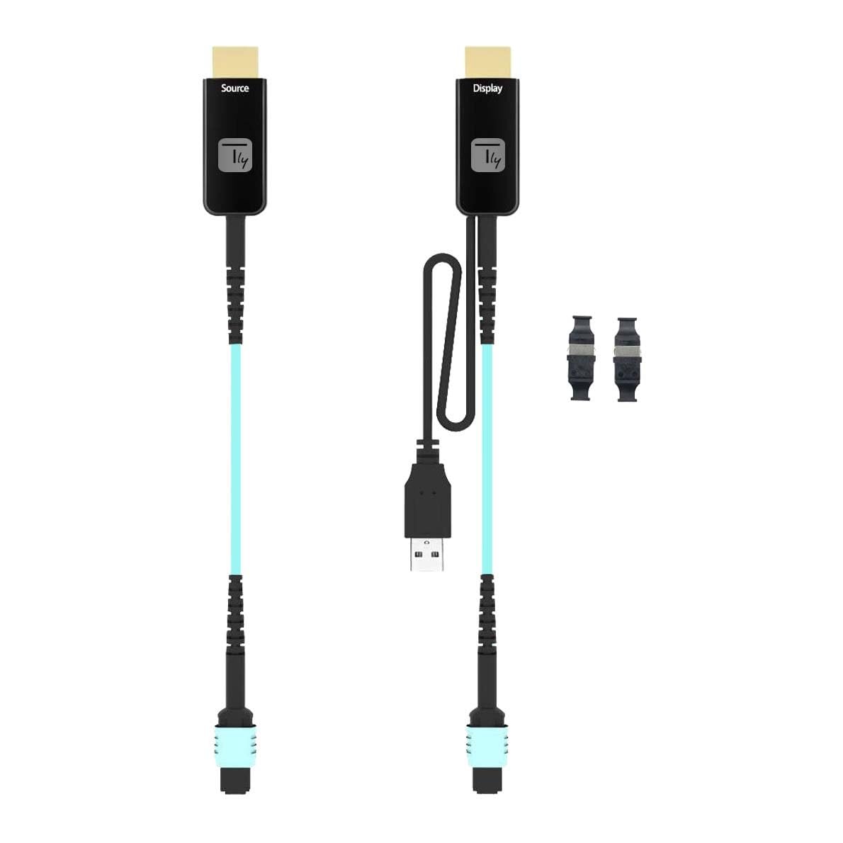 Techly 624223 Extender HDMI 2.0 na MPO 100 m kabel światłowodowy woda