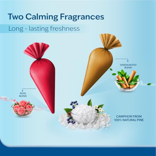 Image of CamPure Camphor Cone (1 Sandalwood + 1 Rose) Pack Of 2-100% Organic | Air Freshener For Car, Wardrobe, Office Cabin's, Drawers, Travel Bag & Bathroom