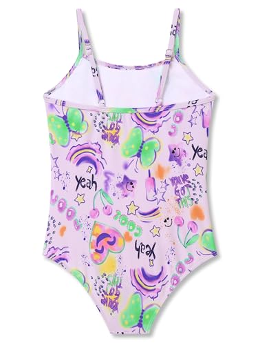 Image of Girls One Piece Swimsuits Adjustable Double Strap for Kids Palm Tree Print Toddler Bathing Suit Size 2T-10