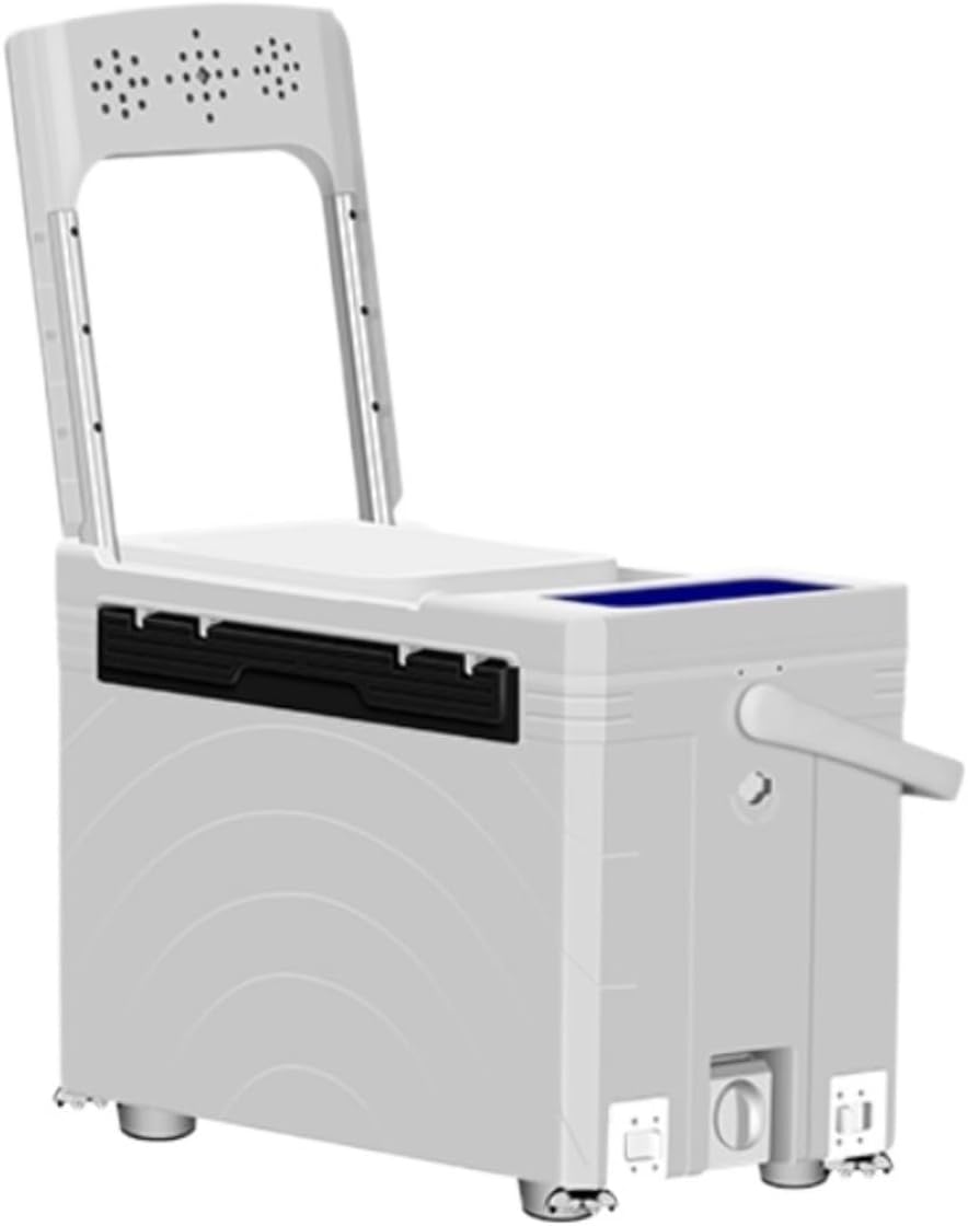 Fishing Tackle Box, 36L Insulation Fishing Box With Seat Folding Backrest Bait Coolers Four-legged Lift Tackle Art & Craft Case(White)