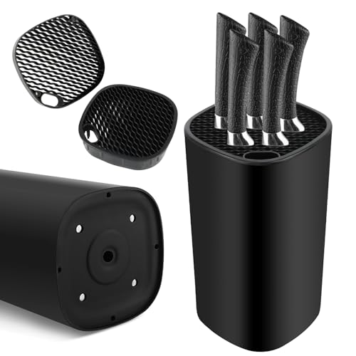 Ceppo Portacoltelli, Set Coltelli da Cucina, Ceppo Coltelli Vuoto, Universal Portacoltelli da Cucina, Ceppo Coltelli con Slot Porta Coltello da Cucina, Blocco Porta Coltelli Quadrato per Cucina