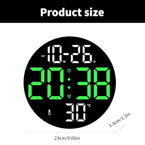 Horloge murale numérique LED grand écran réglable par télécommande - 4