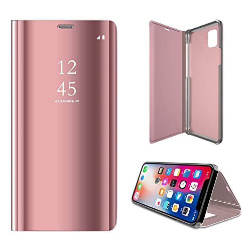 ケース Iphone 11,手帳型 ミラー 面白い PUレザー 携帯ケース、キラキラ 財布型 全面保護 qi ワイヤレス フリップ カード収納 人気 かわいい 鏡メッキフリップ 耐衝撃 衝撃吸収 カバー、おしゃれ 二層構造 スタンド 磁気防止カード 取り外し ポケット ハイブリッド メイクアップミラー ケース、耐汚れ 滑り防止 反塵 薄型 超軽量 磁性技術 カバー、by beautycatcher - バラの金