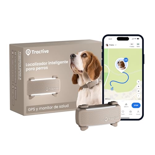 Tractive - GPS perros | 2025 Edición | N.º 1 del mercado | Localización en tiempo real | Alertas antifuga | Monitor de actividad | Avisos de salud | Seguimiento de ladridos (Marrón)