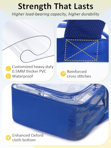 Image of Clear Backpack for School, Heavy Duty Clear Bookbag With a TSA Lock | 18 inch large clear bag, Durable PVC, For boys /girls /men /women /teens /adult, Ideal for work /sport /travel /daily life