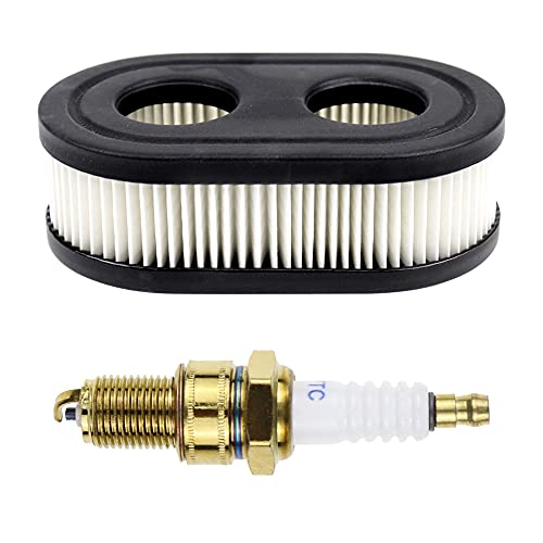 LumenTY Remplacement du Filtre à air pour Briggs & Stratton Filtre à Air Tondeuse à Gazon avec Bougies d'allumage pour 500EX 550E 550EX 575EX 625EX 675EXI 725EXI Moteurs de Tondeuse à Gazon Série