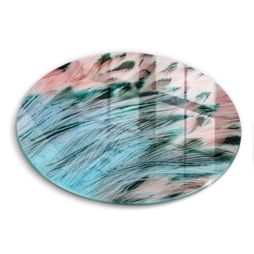 Plaque de protection induction 30cm Wallfluent - Plumes d'oiseau boho - 2