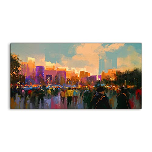 Image acrylique murale salon design 100x50cm vue métropole pour ambiance moderne