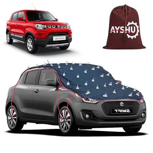 Image of AYSHU Water-Resistant Spike Car Cover for Maruti Suzuki S-Presso - Protects from Dogs, Monkeys, Dust, Sunlight & UV - Full Roof Universal Fit