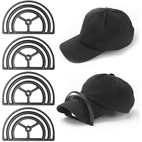 QIUKUN Hat Brim Bender (4-Pack) - Perfect Hat Curving Band, No Steaming Required - Convenient Hat Shaper Design with Dual Option Hat Bill Bender Slots Cover