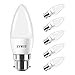 Price comparison product image Daylight 4.5W B22 LED SES Candle Bayonet Bulbs,40W Equivalent,C37 Cool White Bayonet Candle Led,LVWIT 470Lm, 6500K Cool White Small Bulbs B22, Non-Dimmable (Pack of 6)