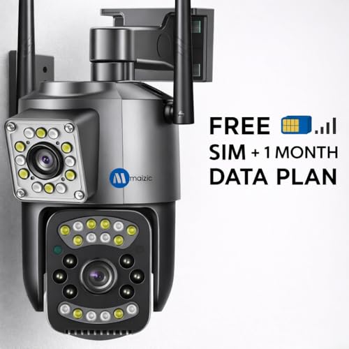 Image of Maizic Smarthome Supercam 4G /5G SIM Outdoor CCTV Camera with Free Sim + 1 Month Data Plan | 5+5MP Dual LensScreen | IP66 Weatherproof | Motion Detection | 2-Way Talk | Supports SD Card Up to 256GB