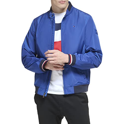 Image of Tommy Hilfiger Men's Lightweight Varsity Rib Knit Bomber Jacket