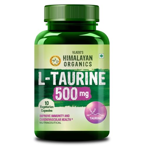 Image of Vlado's Himalayan Organics L-Taurine 500mg Supplement - 10 Veg Capsules