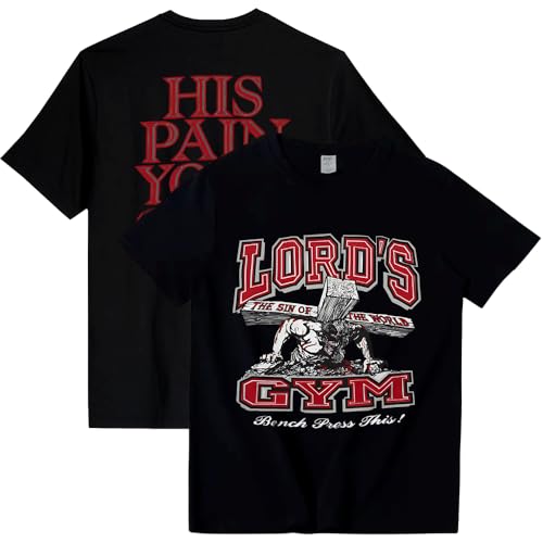 Lord Gym Shirt Jesus His Pain Your Gain T-Shirt Christian Back Front Design Graphic Print Short Sleeve Tees