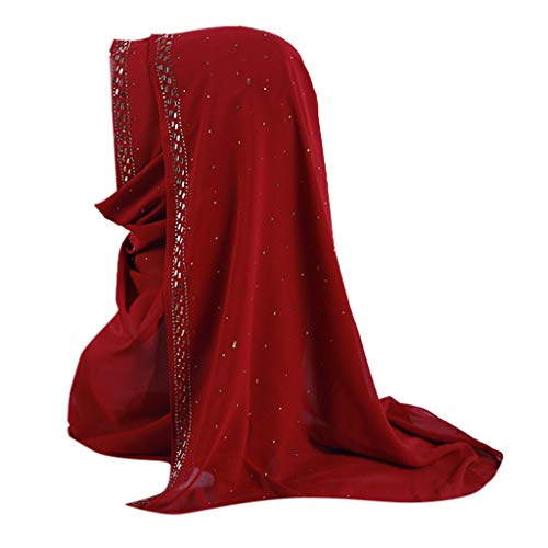 Men Women Fashion Hats for Fall,Shimmer Sparkle Gold Glitters Plain Chiffon Muslim Hijab Scarf Shawl Head Wrap