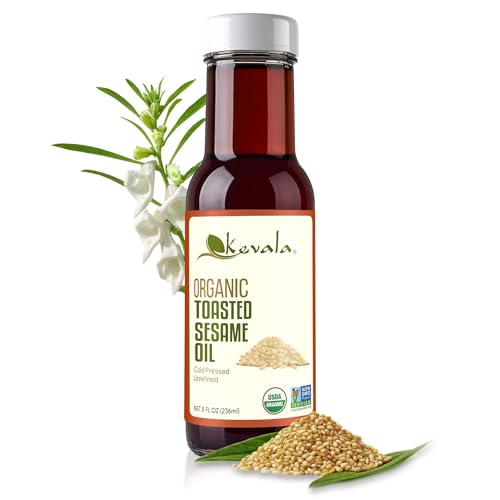 Kevala Organic Toasted Sesame Oil - Cold Pressed and Unrefined Oil for Daily...