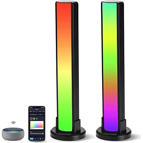 YUSHANG Smart LED Light Bars, RGB Lights with Multiple Scene Modes Music Sync Voice Control Lighting for Gaming, Movies, PC, TV Entertainment Room Compatible with Alexa & Google Assistant Cover