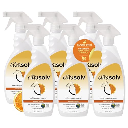 Citra Solv Natural Multi Purpose Spray Cleaner, Valencia Orange, 22 Ounce (Pack of 6)