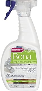 Bona Antibacterial Hard-Surface Floor Cleaner Liquid - for Stone, Tile, Laminate & LVT Floors - 1 Litre Spray Bottle