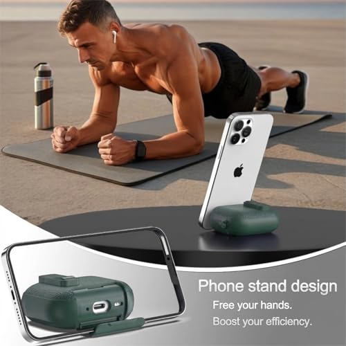 Image of for Leather AirPods Pro 3 Case 2025 | Cute iPod Air Pods Pro 3 Case with Magnetic Lock | with Phone Holder & Keychain | Airpods 3 Pro Cases for Man Women(Model A2700 /A2931)(ArmyGreen)