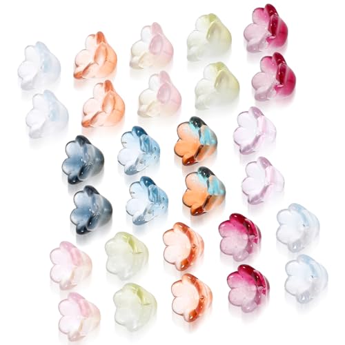Tucnoeu Rainbow Mix Bell Flower Beads