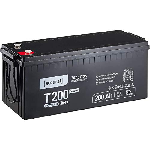 Accurat - Carbon Batterie 200Ah 12V agm Blei Kohlenstoff Akku Versorgungsbatterie Solar