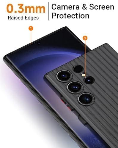 Image of Kapa Wave Frosted Grip Back Cover for Samsung Galaxy S25 Ultra | Ultra Slim [with Metal Buttons] Matte Finish Back Case (Grey)