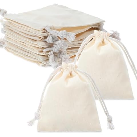 Tyqour 10pcs Small Drawstring Bags Pouch Small Jewelry Gift Cloth Drawstring Muslin Bags Reusable Cotton Canvas Bags Cover