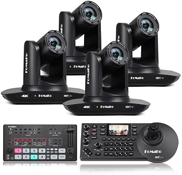 FoMaKo 4K 20X PTZ Camera HDMI, AI Auto-Tracking,for Dance or Music Performances competitions Live Streaming on Social Media Platforms,NDI 6 & NDI HX3 Certified K20UH X4+M1+KC608 Pro