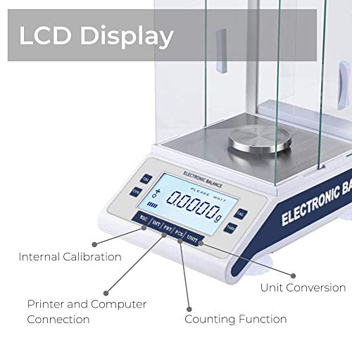 Fristaden Lab Internal Calibration Analytical Balance 210G X 0.1Mg, Microgram Scientific Scale, 0.1Mg (0.0001G) Precision, High Accuracy Electromagnetic Force Sensor With Lcd Digital Display #TOP2