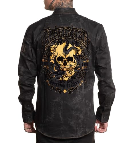 Affliction Men's Button Down Woven Cosmic Logic