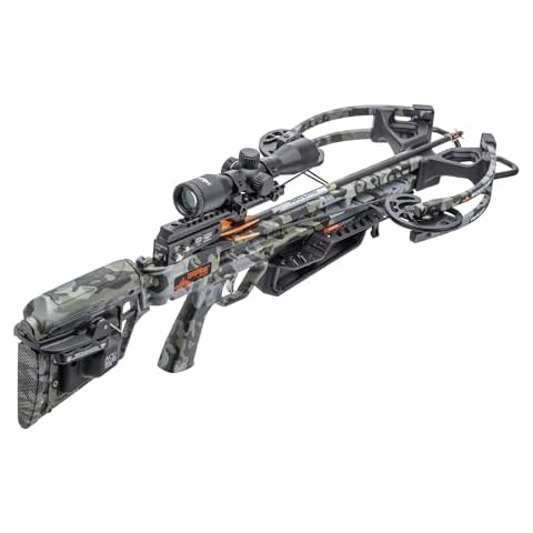 Wicked Ridge Invader M1 De-Cock Crossbow, Peak Camo - 390 FPS - Equipped with Pro-View 400 Scope, ACUdraw 50 SLED De-Cock (Manual System) + D1 Trigger Cover