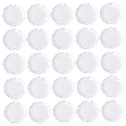 Toyvian 50pcs Multi-Purpose Pulp Drawing Trays Disposable Plates Graffiti Plates for Boys and Girls Water Painting Trays Paper Tableware