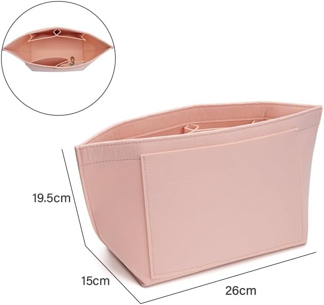 purse organizer insert for longchamp le pliage tote, handbag organizer compatible with le pliage shoulder bag (pink, m 10.23 x 7.87 x 5.12inch)