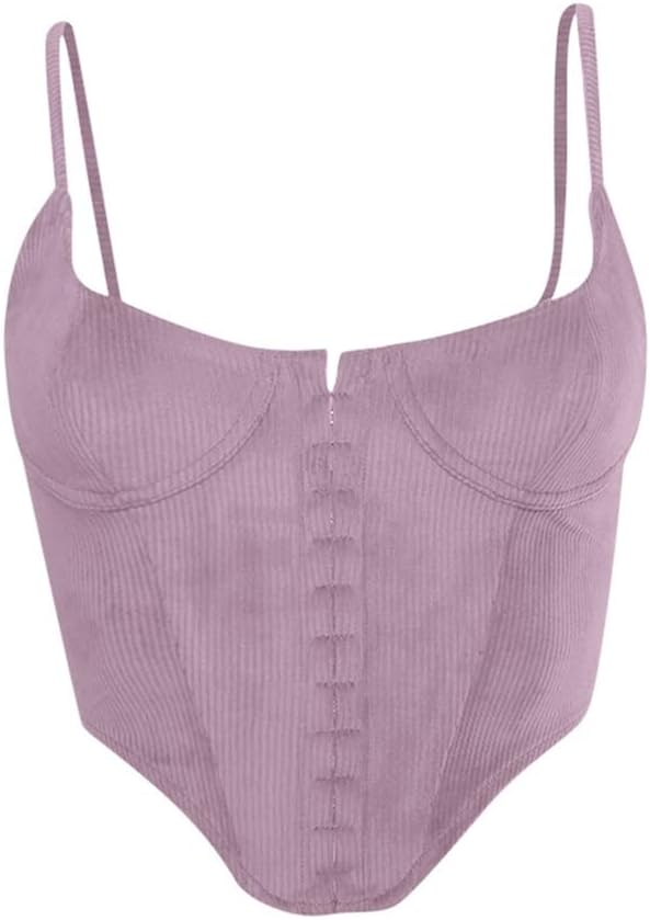 Corset Top Women's Camisole Tops with Built in Bra Neck Vest Padded Slim Fit Tank Sexy