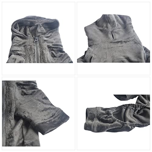 Dog Pajamas Pet Jumpsuits Pjs For All Seasons, Velvet Dog Hoodies 4 Legs Four Feet Dog Onesies Stylish Pjs Puppy Costume Cotton Liner Warm Pet Clothes For Small Medium Large Dogs Black S #TOP6