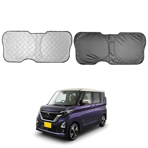 ルークス 3代目 サンシェード 車 リアサンシェード 断熱 遮光シェード 車窓日よけ サイドバイザー 車中泊グッズ ルークス 3代目 2020年式 吸盤不要 取付簡単 日除け アウトドア 露天駐車 遮光仕様 リアガラス【1Pセット】 SN021-000
