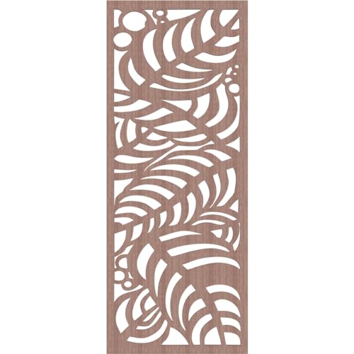 Image of Mills Decorative Pierced Fretwork Wood Wall Panels, 21 3 /8 inchW x 54 3 /8 inchH x 3 /8 inchT, Walnut