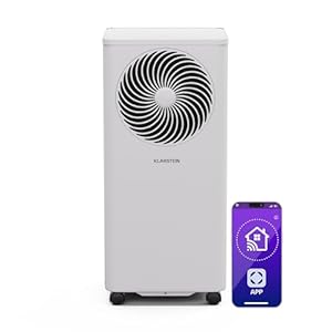 Klarstein Climatiseur Mobile avec Evacuation 9000 BTU, Climatisation Portable 3 en 1, Refroidissement, Déshumidificateur, Ventilateur, Connectivité IoT, Compatible Alexa/Google, Jusqu'à 31m², Blanc