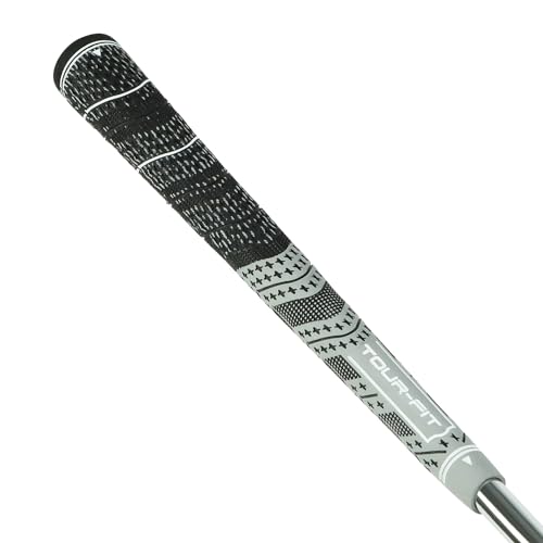 Golf Grip Tour Fit Dual Compound Premium Half Cord Golf Grips Standard Midsize Golf Grips with Golf Tape Set of 1/3/6/9/13 (Standard, Black/Gray 1 Single Grip)