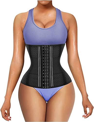 RDSIANE Women Waist Trainer Corset Cincher Belt Tummy Control Underbust Sports Workout Hourglass Body Shaper (Black, Large)