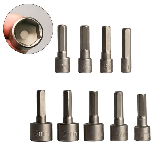 Socket Nut Driver Set, Hex Drill Bits Sets, Impact Driver Socket Adapter Metric for Hand Drill, Electric Screwdriver, Wrench (9) - Image 2