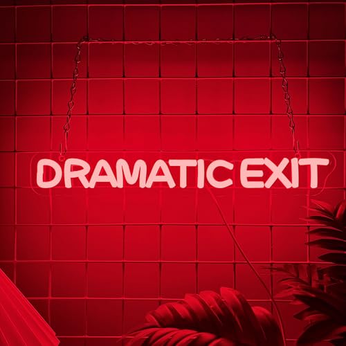 Image of Allball Dramatic Exit Neon Sign,USB Powered Theater LED Neon Light Cinema Decor, for Office Game Room Movie Theate Dramatic Room Movieroom Sign(15.7 * 2.3 In)