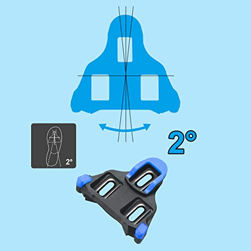 Naacoo Spd Road Bike Cleats For Shimano Speed-Sl Sm-Sh10 Sh11 Sh12 Cleats- Indoor Outdoor Peleton Spin Cycling Pedals Cleat & Bicycle Clips Set(Cleats-Blue) #TOP6