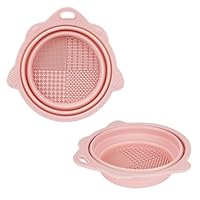 Yeruvce 2er-Pack Faltbarer Pinselreiniger, Pinselwascher, Reinigungsspülbecher für Acryl-, Aquarell- und Ölmalerei, Rosa